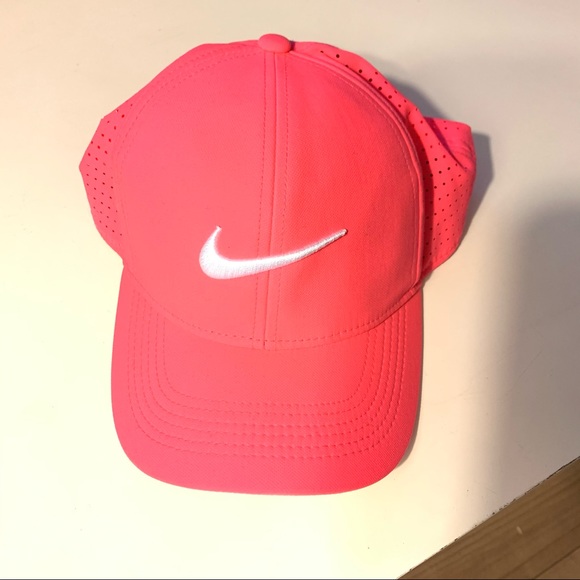 Fluorescent Neon Pink Nike Swoosh Baseball Hat